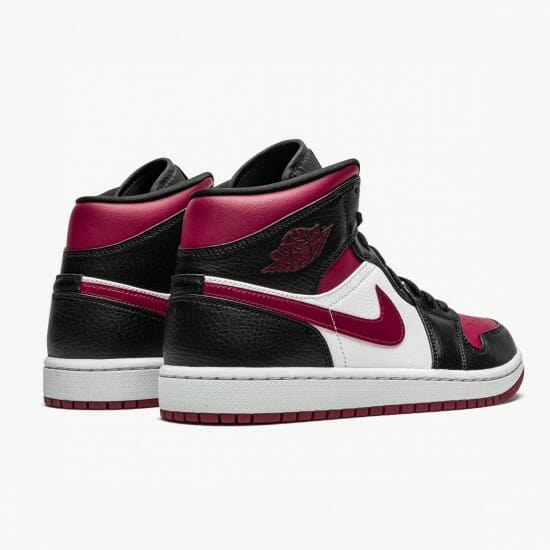 Air Jordan 1 Mid Bred Toe BlackGym Red-White Basketball Shoes 554724 066 AJ1 Sneakers (3)-550x550