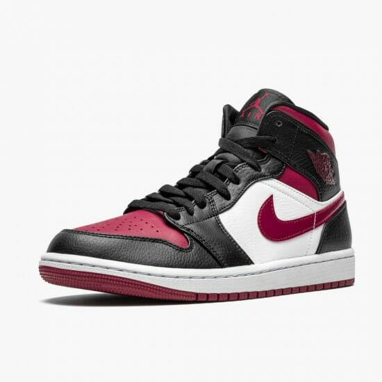 Air Jordan 1 Mid Bred Toe BlackGym Red-White Basketball Shoes 554724 066 AJ1 Sneakers (4)-550x550