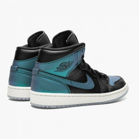 Air Jordan 1 Mid Iridescent Black BlackPale Ivory-Multi-Color BQ6472 009 MensWomens AJ1 Jordan Sneakers (3)-550x550
