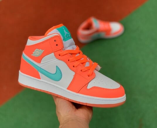 Air Jordan 1 Mid Orange Green