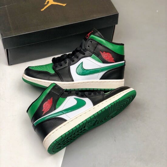 Air Jordan 1 Mid Pine Green BlackGym Red-White-Pine Green Basketball Shoes 554724 067 AJ1 Sneakers (5)-550x550