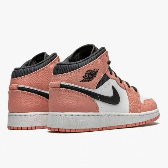 Air Jordan 1 Mid Pink Quartz Pink QuartzDK Smoke Grey Basketball Shoes 555112 603 AJ1 Sneakers (3)-550x550