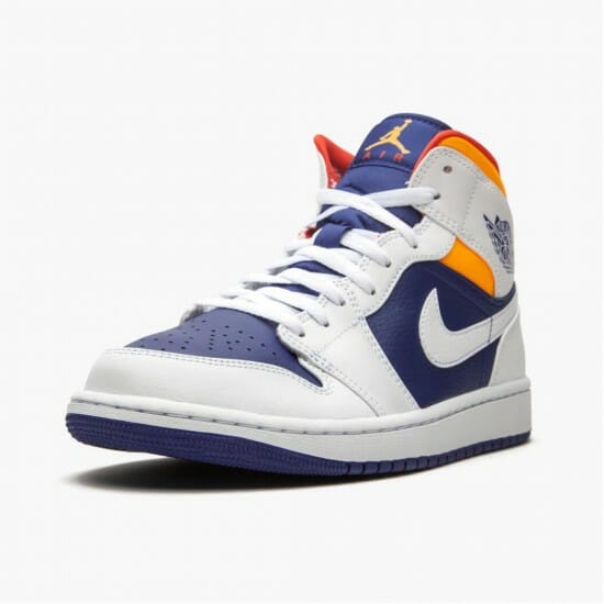 Air Jordan 1 Mid Royal Blue Laser Orange AJ1 Womens And Mens Sneakers 554724 131 (3)-550x550