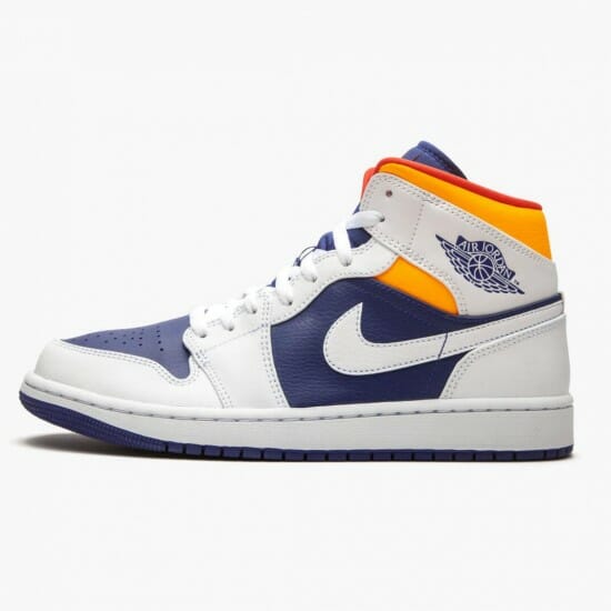 Air Jordan 1 Mid Royal Blue Laser Orange