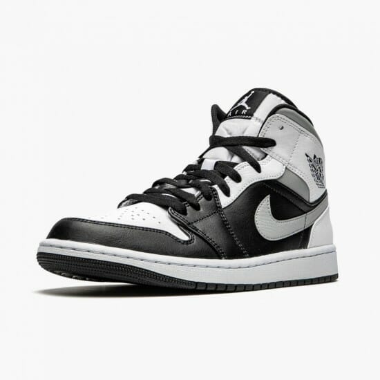 Air Jordan 1 Mid White Shadow Unisex Basketball Shoes BlackWhite-Lt Smoke Grey 554724 073 AJ1 Jordan Sneakers (4)-550x550