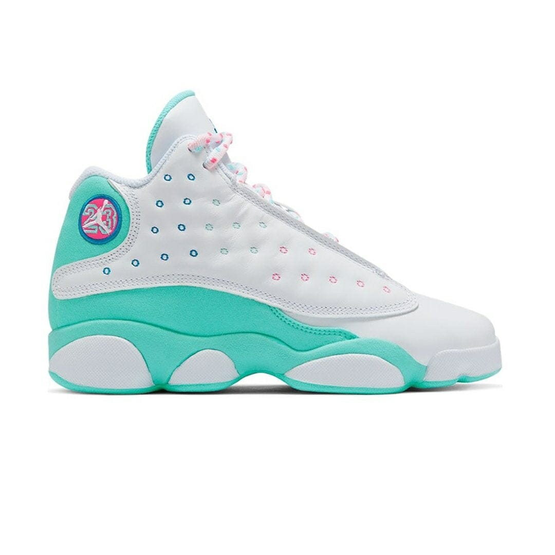 Air Jordan 13 Retro White Soar Green Pink (GS)