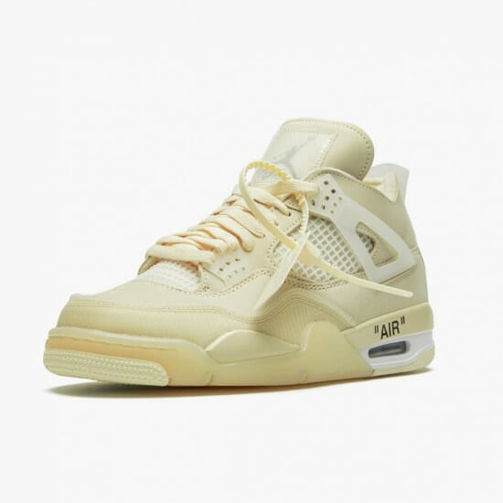 Air Jordan 4 Retro Off-White Sail Unisex Jordan Sneakers SailMuslin-White-Black Basektball Shoes CV9388 100 (4)-550x550
