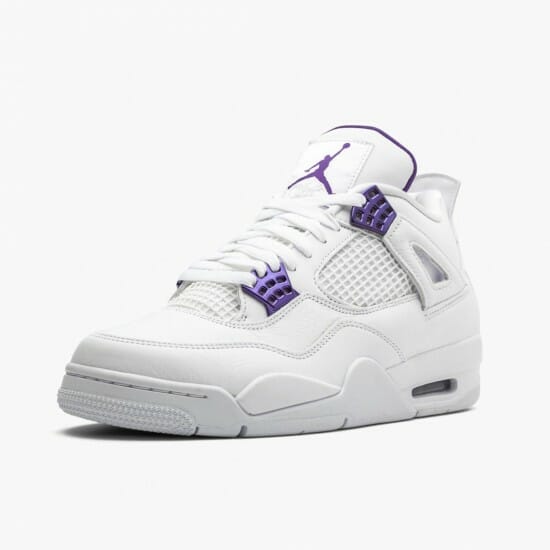 Air Jordan 4 Retro Purple Metallic Unisex Jordan Sneakers WhiteMetallic Silver-Court Pu Basektball Shoes CT8527 115 (4)-550x550