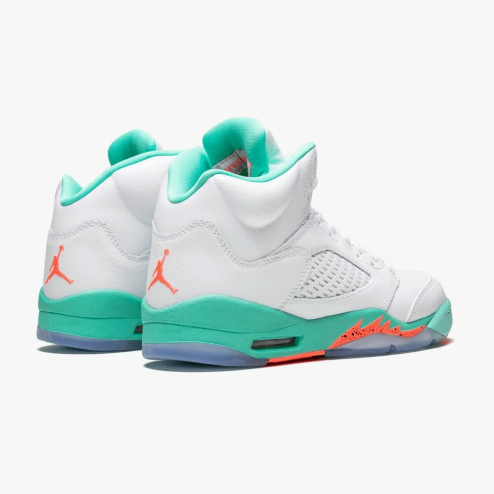Air Jordan 5 Retro Light Aqua Unisex Basketball Shoes WhiteCrimson Pulse-Light Aqua 440892 100 AJ13 Jordan Sneakers (3)-1000x1000