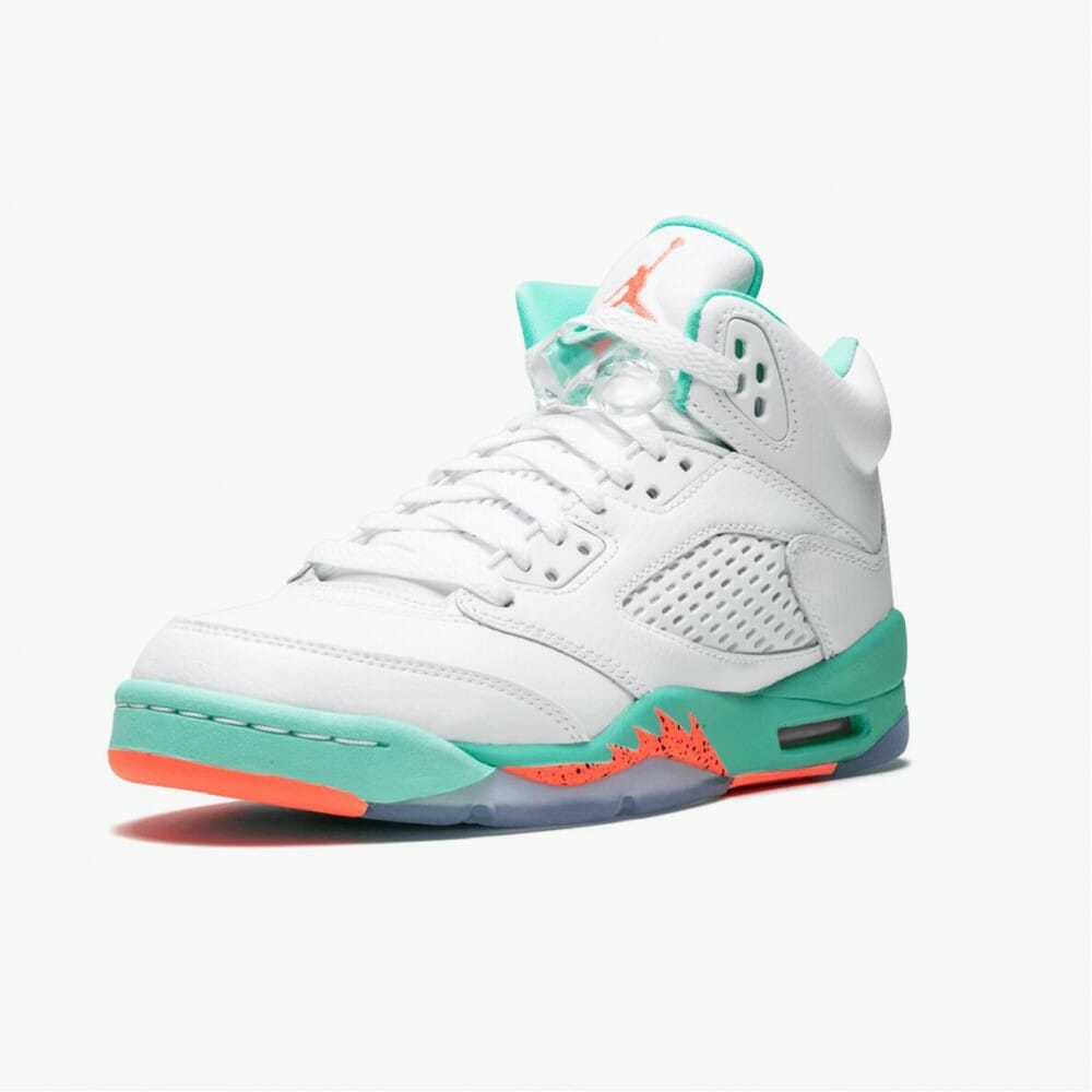 Air Jordan 5 Retro Light Aqua Unisex Basketball Shoes WhiteCrimson Pulse-Light Aqua 440892 100 AJ13 Jordan Sneakers (4)-1000x1000
