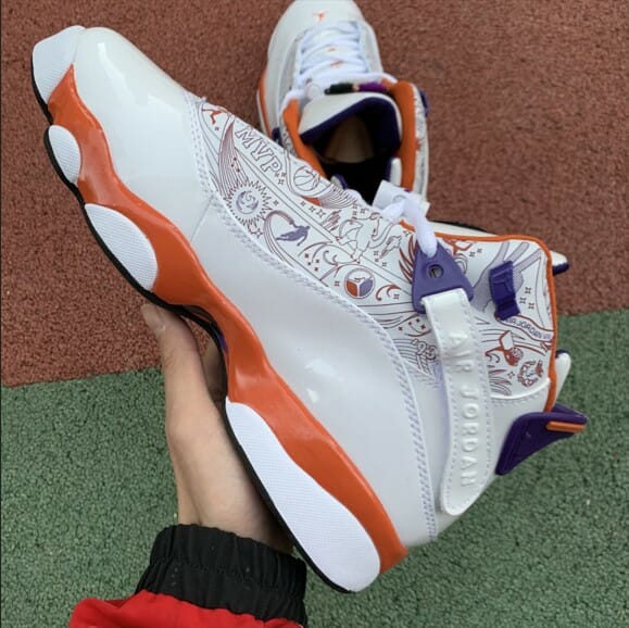 Air Jordan 6 Rings Crowns White Orange