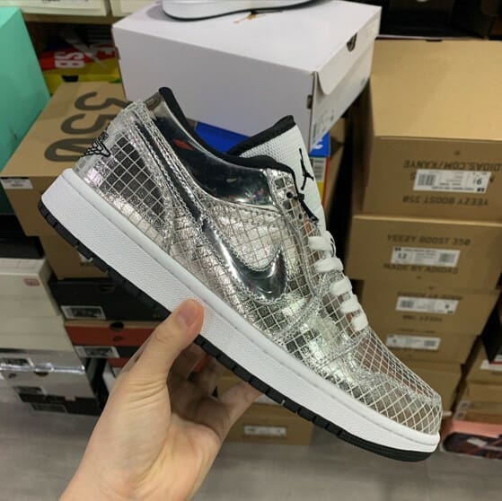 Air Jordan 1 Low White Lattice Silver