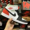 Air Jordan 1 Mid Black And White Red