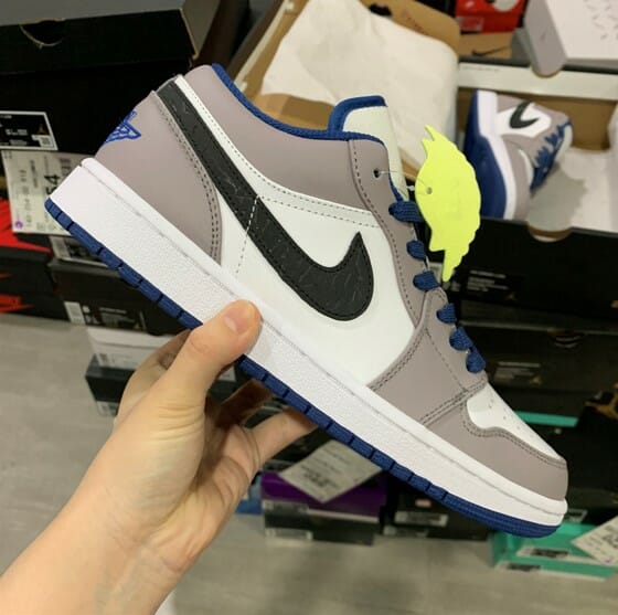 Air Jordan 1 Low Grey Blue Snake Print