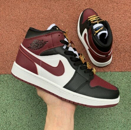Air Jordan 1 Mid Black And Red Color Matching