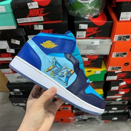 Air Jordan 1 Mid GS Fly Crystal Bottom Blue Heaven