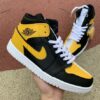 Air Jordan 1 Mid Black And Yellow Yin Yang