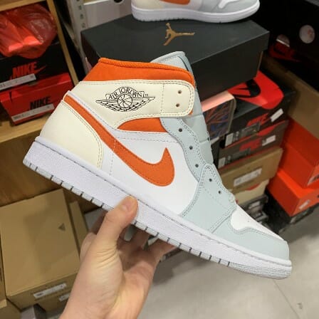 Air Jordan 1 Mid Gray Orange