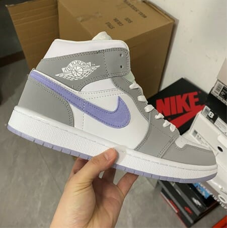 Air Jordan 1 Mid White Grey Blue