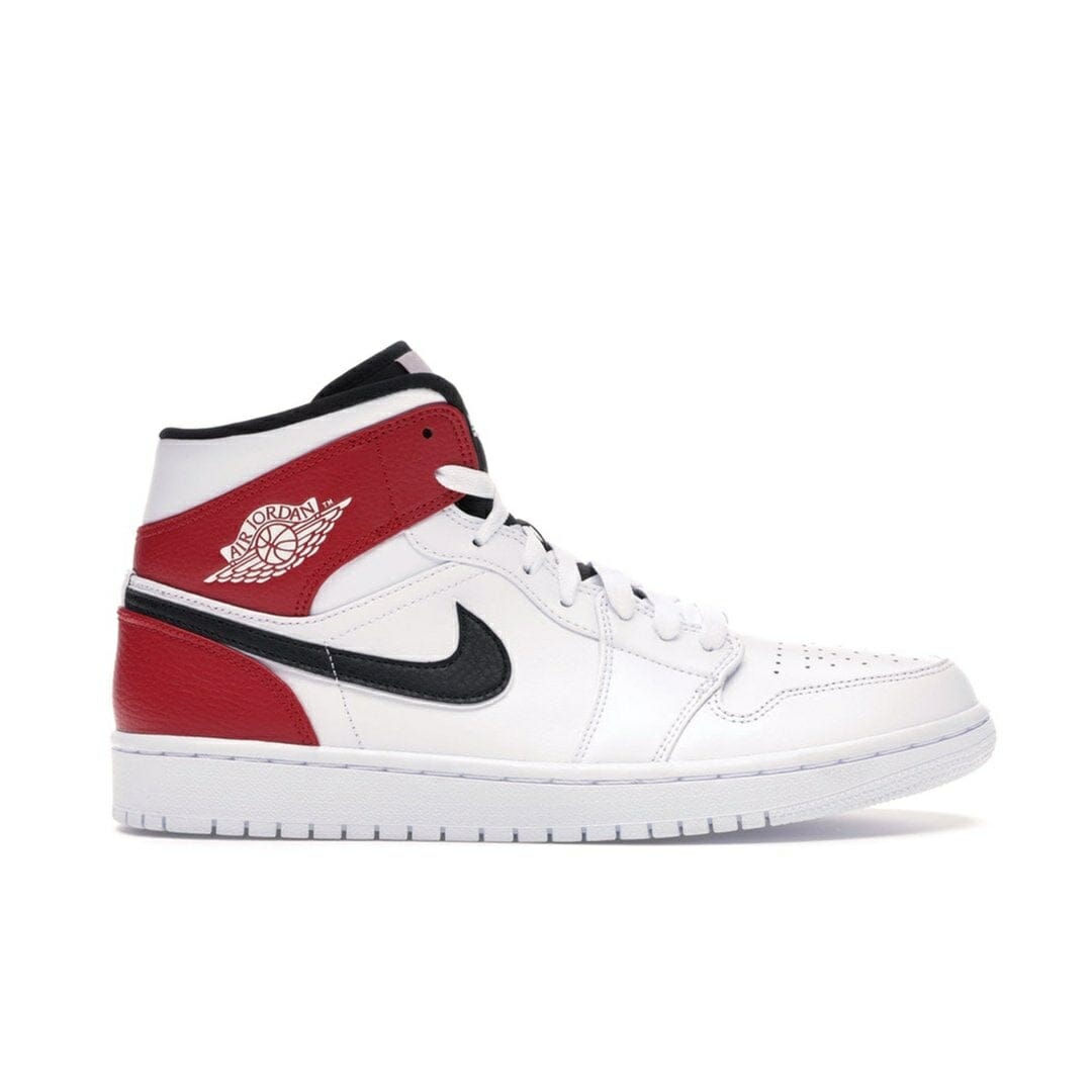 Air Jordan 1 Mid White Black Gym Red
