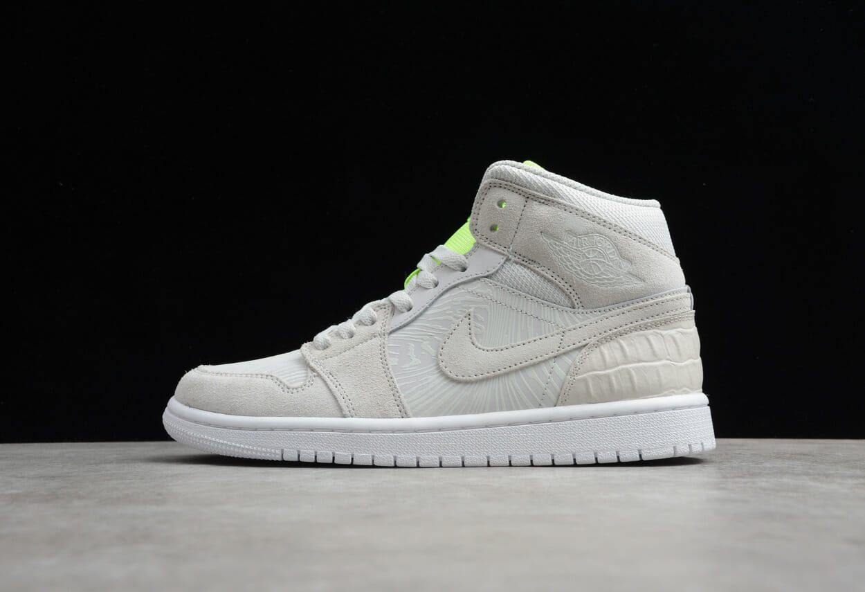 Air Jordan 1 High Gray Fluorescent Green