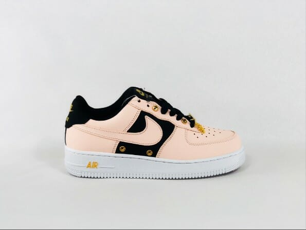 Air Force 1 Low Black Pink Gold Buckle