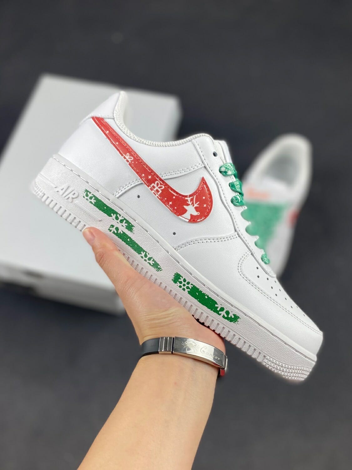Air Force 1 Low Christmas White Green Red