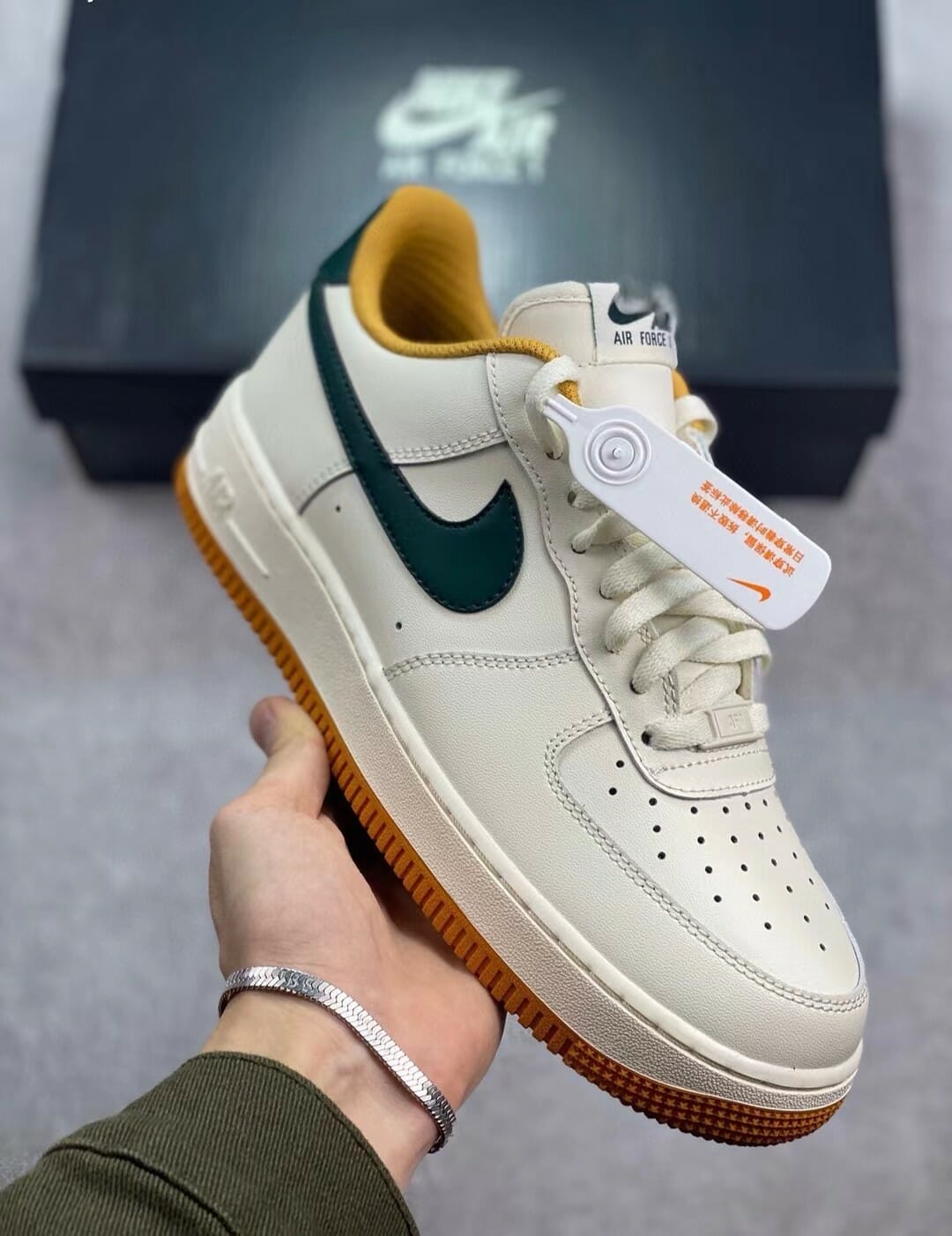 Air Force 1 Low Cream White Beige Green Gum