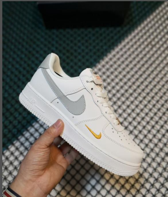 Air Force 1 White Grey Gold