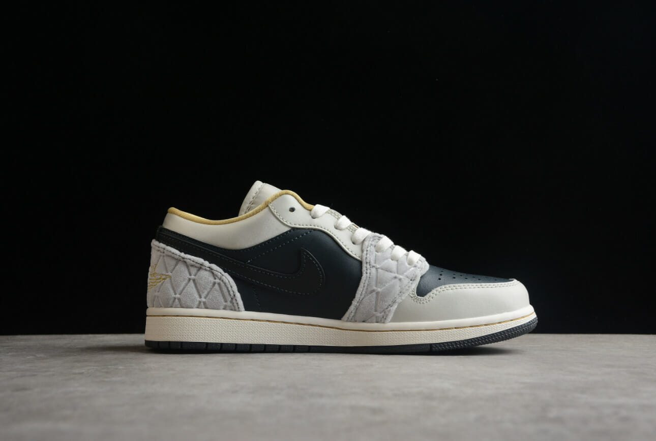 Air Jordan 1 Low Black Gray Satin