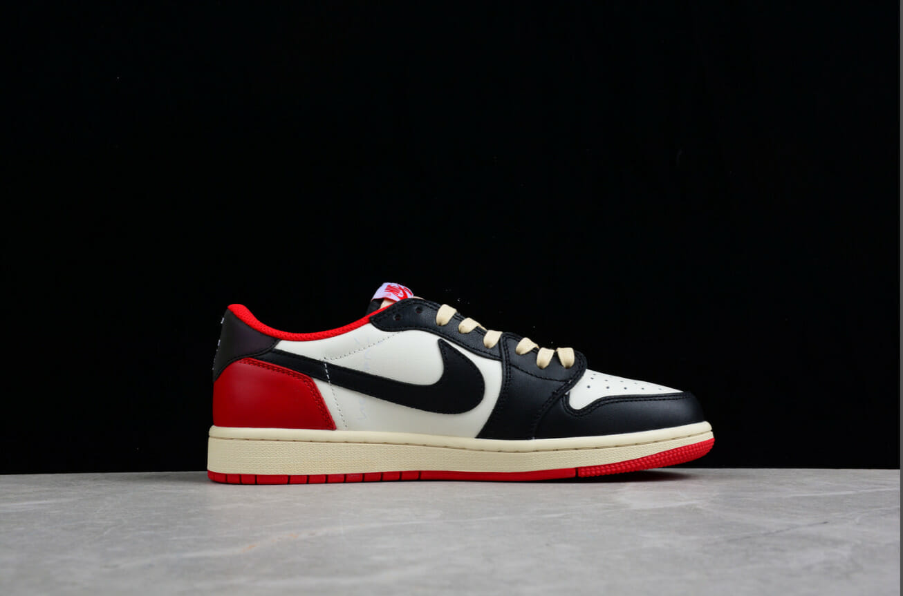 Air Jordan 1 Low Joint Barb Black And White Red