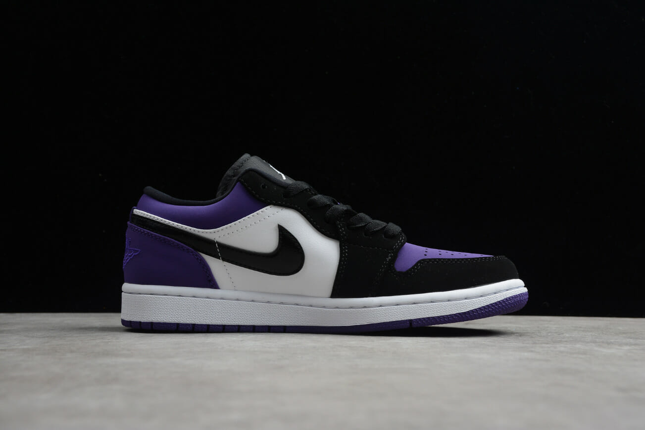 Air Jordan 1 Low Top Black Purple Toe