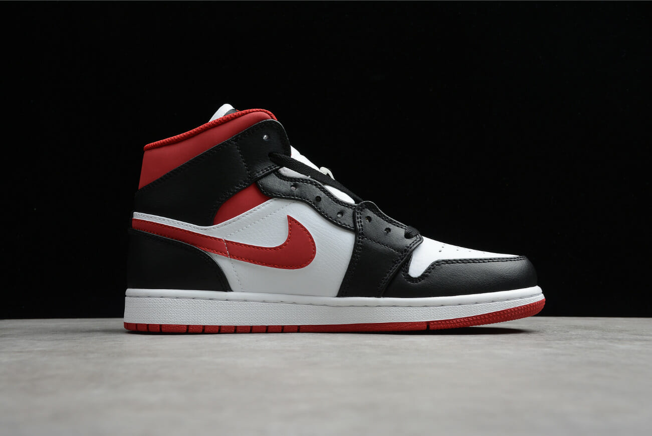 Air Jordan 1 Mid Black White Red