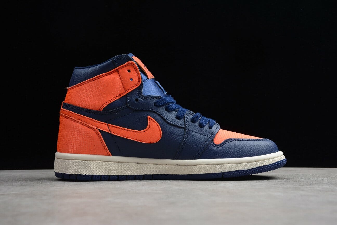 Air Jordan 1 Mid Blue Avoid Turf Orange Sail
