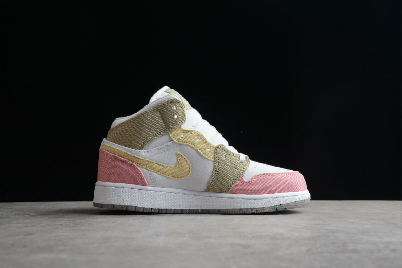 Air Jordan 1 Mid GS Pastel Grind Vivid Green