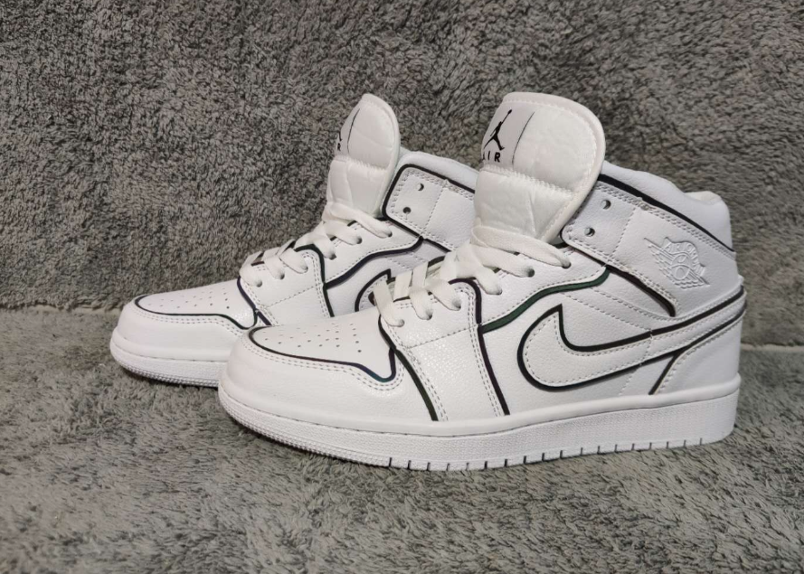 Air Jordan 1 Mid Iridescent Reflective White