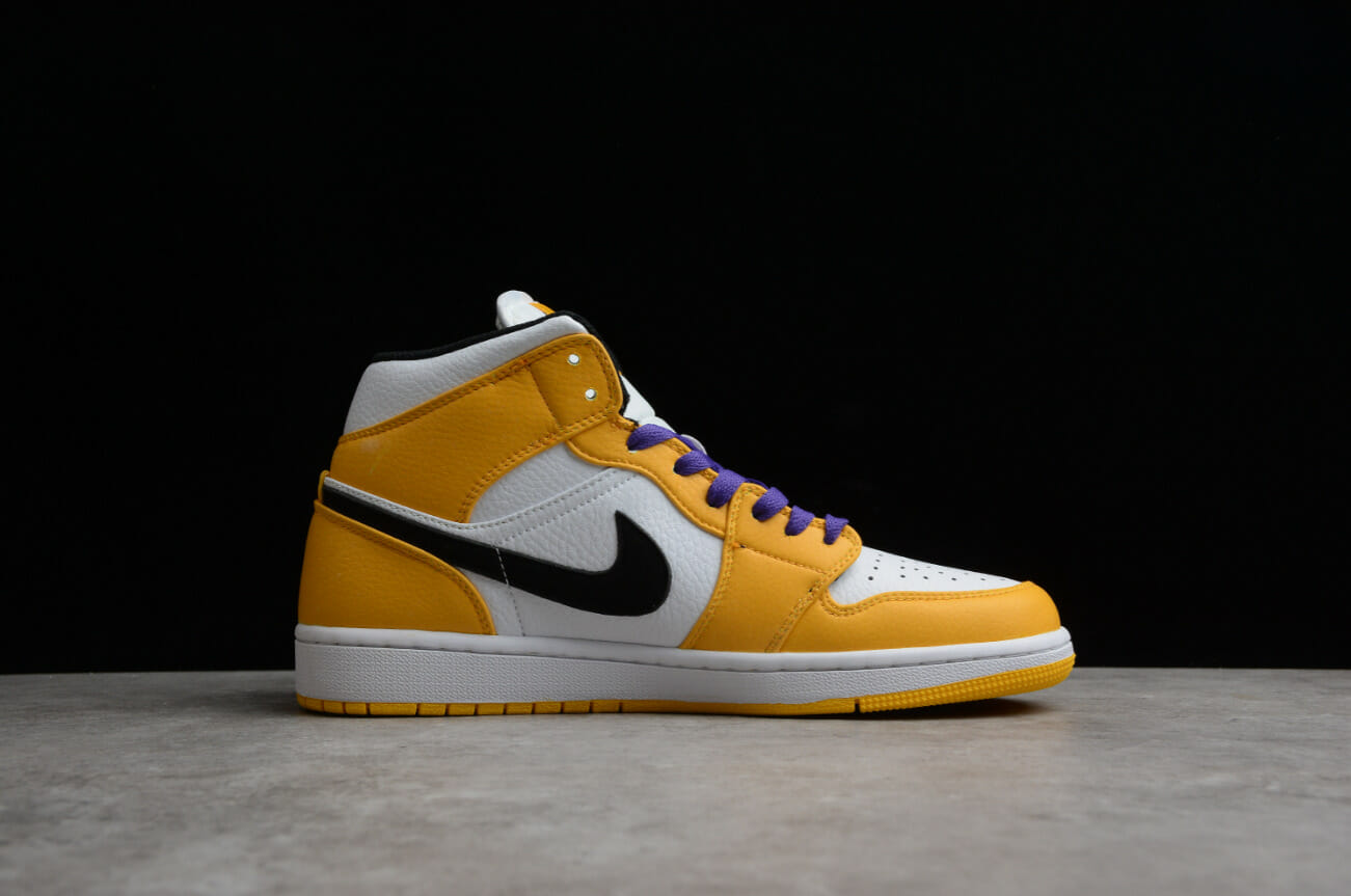Air Jordan 1 Mid Lakers Yellow Purple