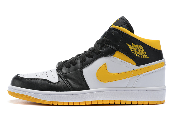 Air Jordan 1 Mid Retro Laser Orange Yellow Black White Toe