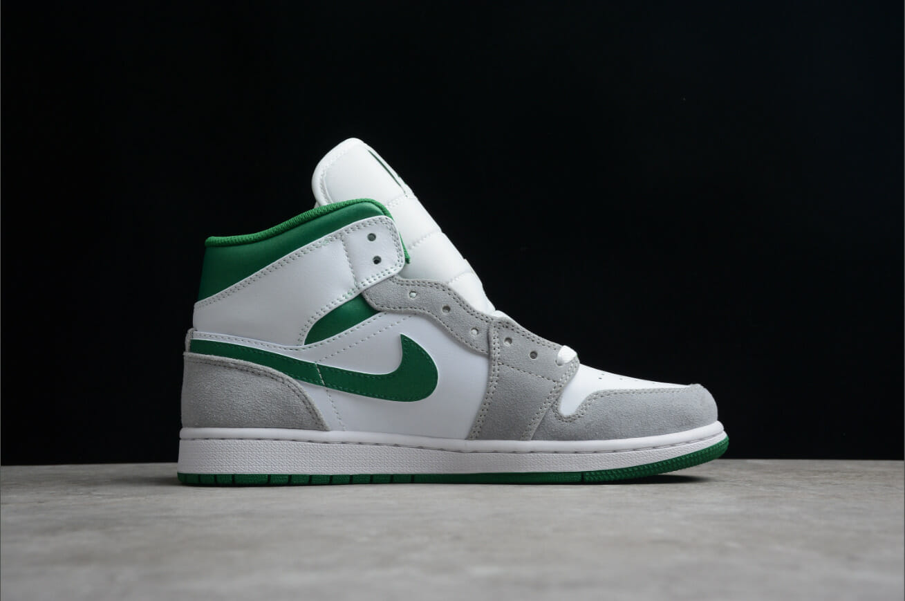 Air Jordan 1 Mid SE White Gray Green