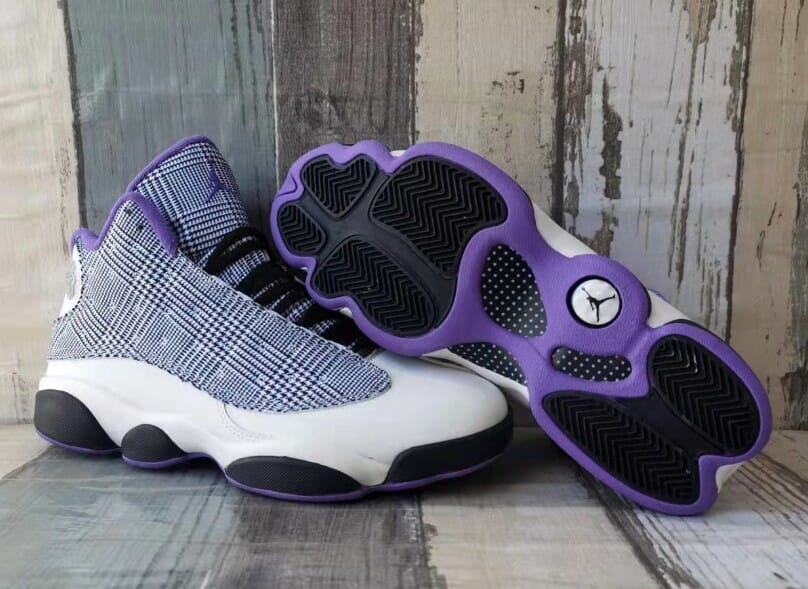 Air Jordan 13 White Purple Plaid