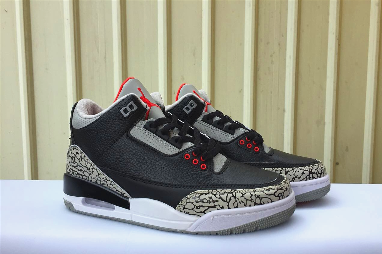 Air Jordan 3 Black Gray Red