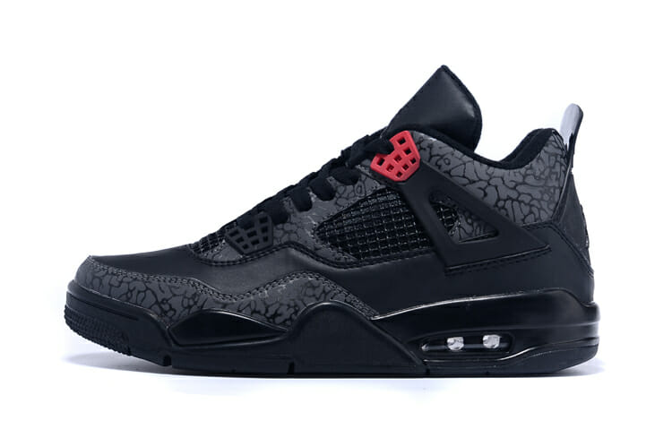 Air Jordan 4 Black And Red Burst Crack