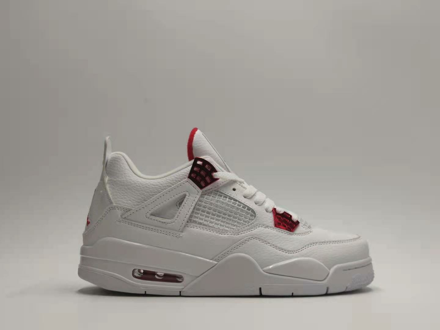 Air Jordan 4 White And Red Buckle