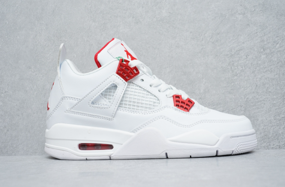 Air Jordan 4 White Red Buckle