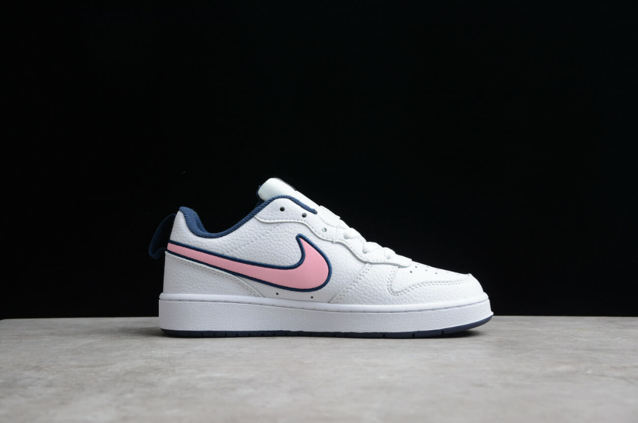 NK Court Borough Low 2 White Pink Glaze Midnight Navy