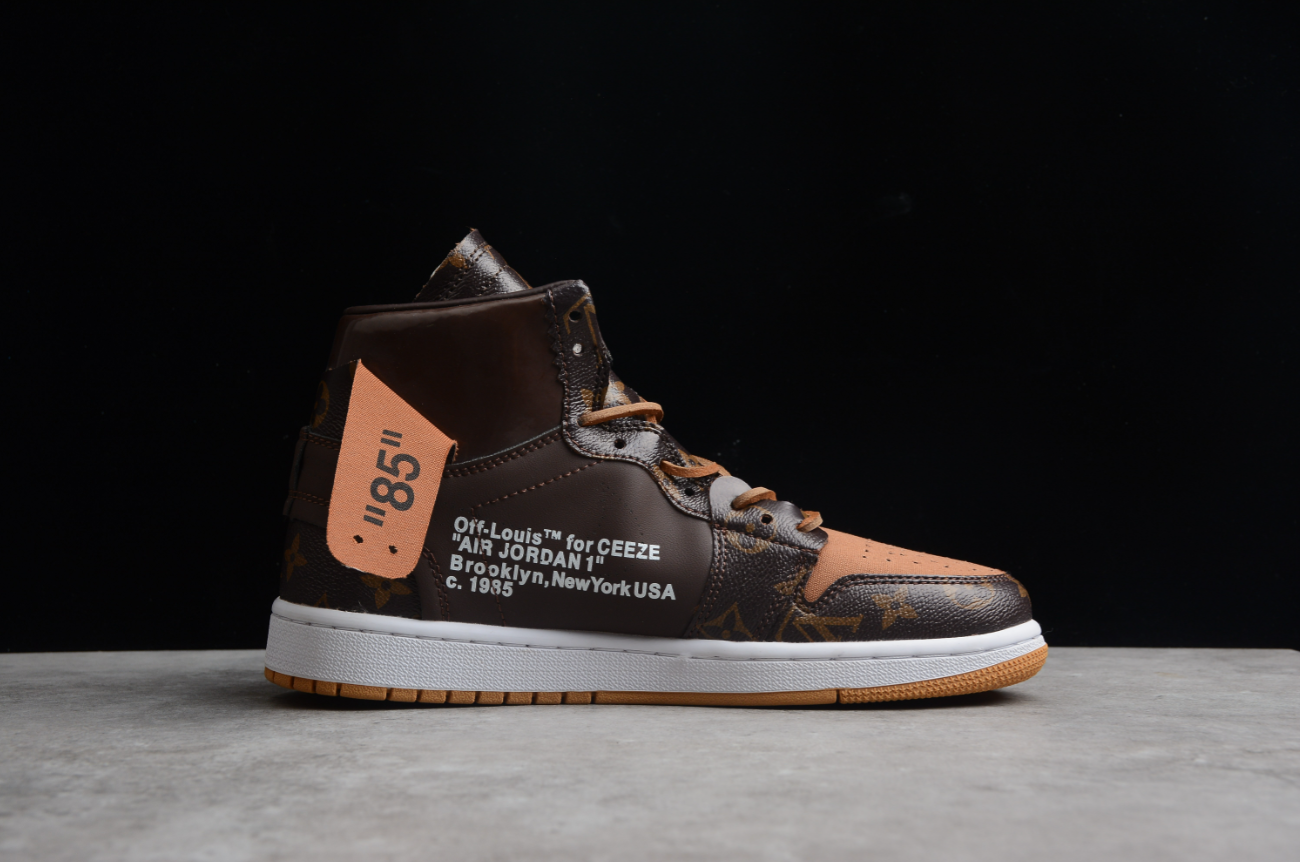 Off-White X Air Jordan 1 High Coffee Brown LV