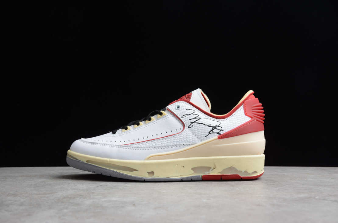 Off-White X Air Jordan 2 Low White Varsity Red