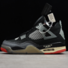 Off-White X Air Jordan 4 Retro Sail Black Grey Red