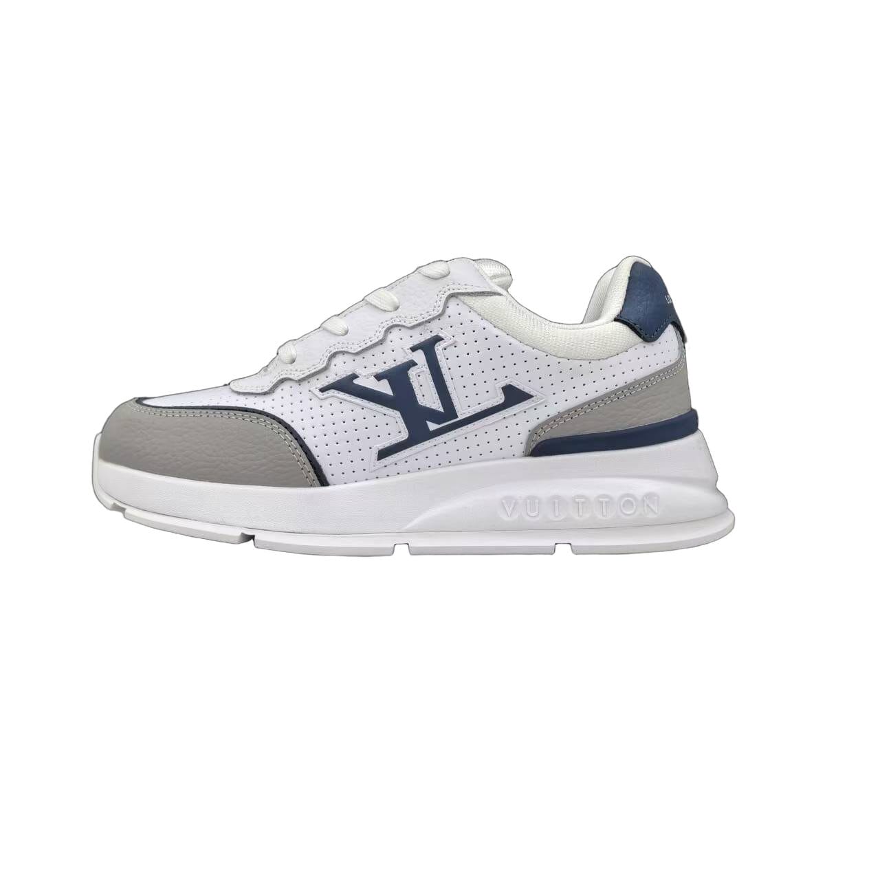 Luxury Lou Paris Classic Trainers Navy Blue White Shoes Sneakers