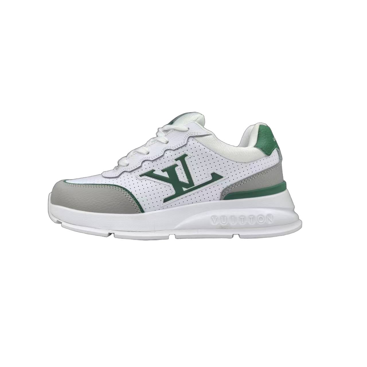 Luxury Lou Paris Classic Trainers Green White Shoes Sneakers